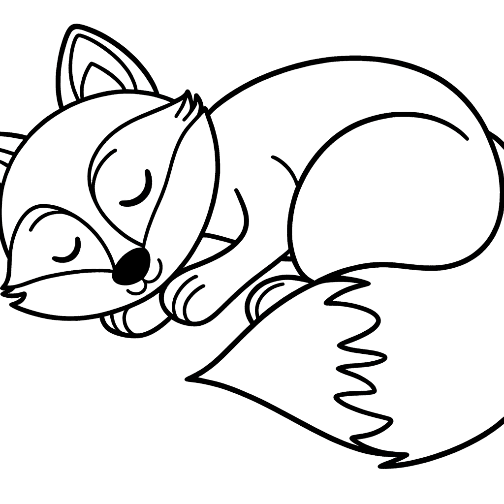 Schlafender Fuchs Ausmalbild