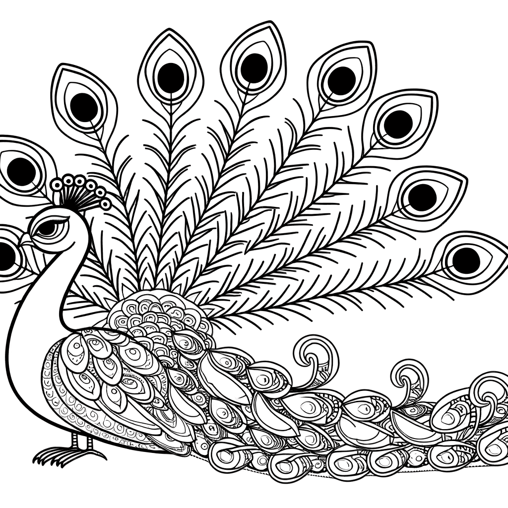 Majestätischer Pfau mit prächtigem Rad