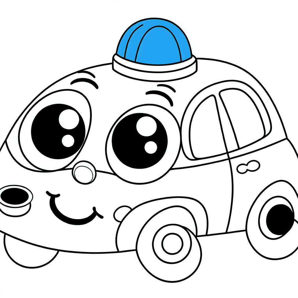 Niedliches Polizeiauto Ausmalbild