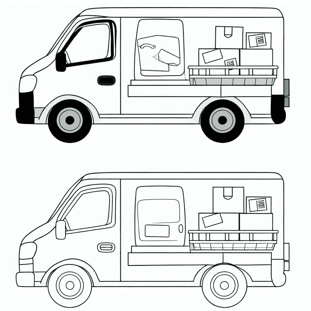 Camion de livraison coloré à colorier