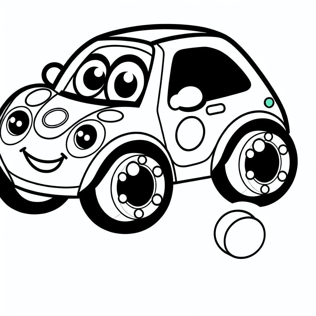 Süßer Sportwagen zum Ausmalen