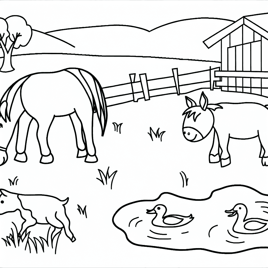 Farm Animals Coloring Page