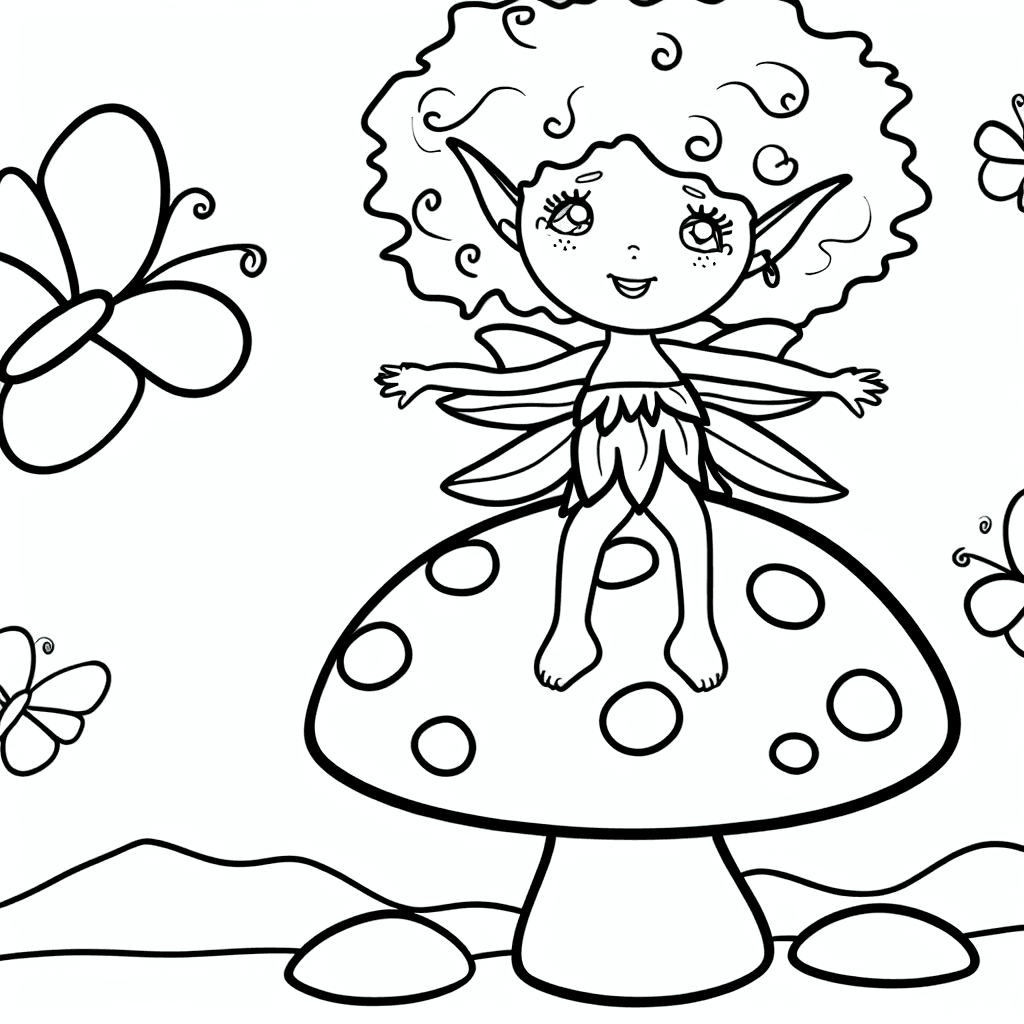 Piccola Fata su Funghi Colorati