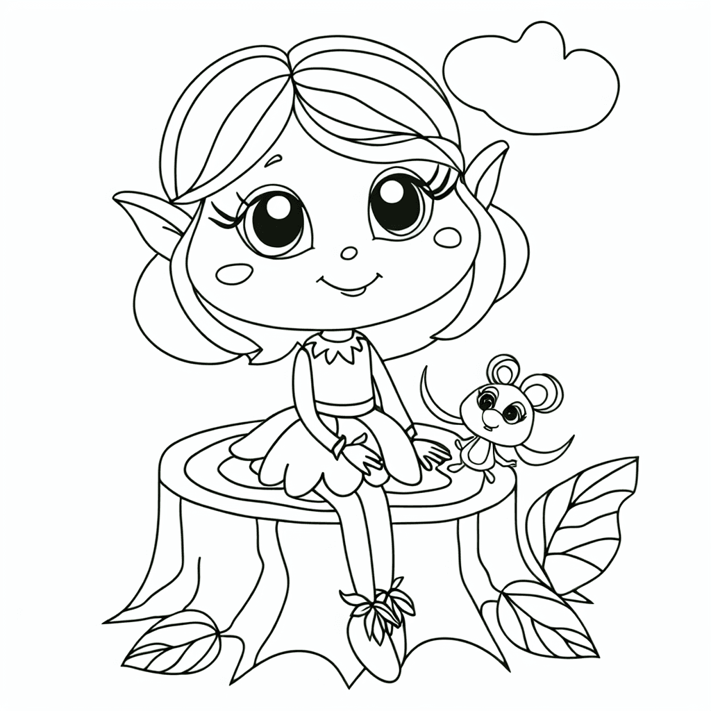 Fée mignonne avec ami animal