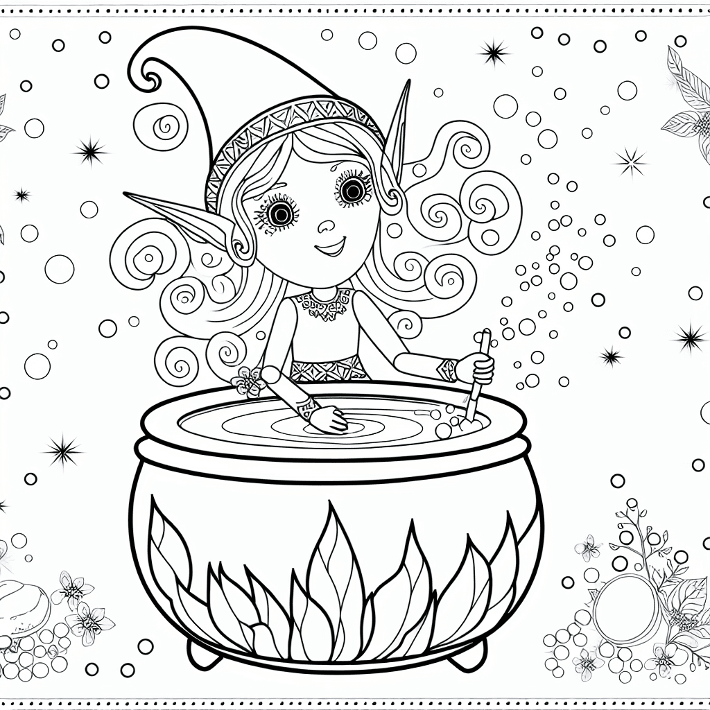 Fée préparant une potion magique