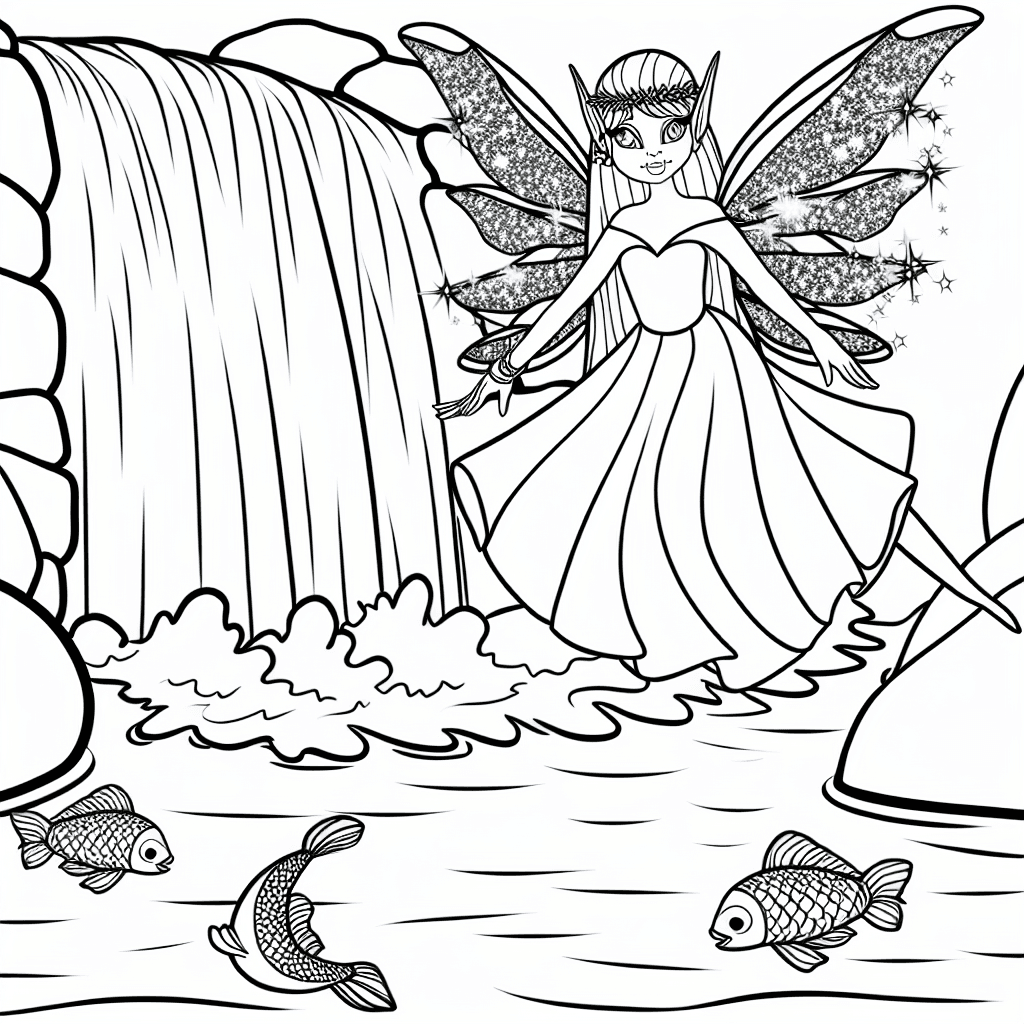 Fée au-dessus de la cascade