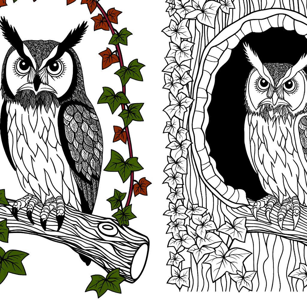 Majestätische Waldohreule im hohlen Baumstamm