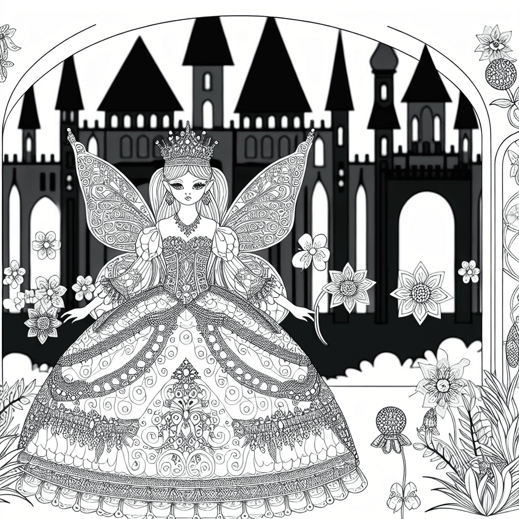 Majestueuze fee in kasteel tuin