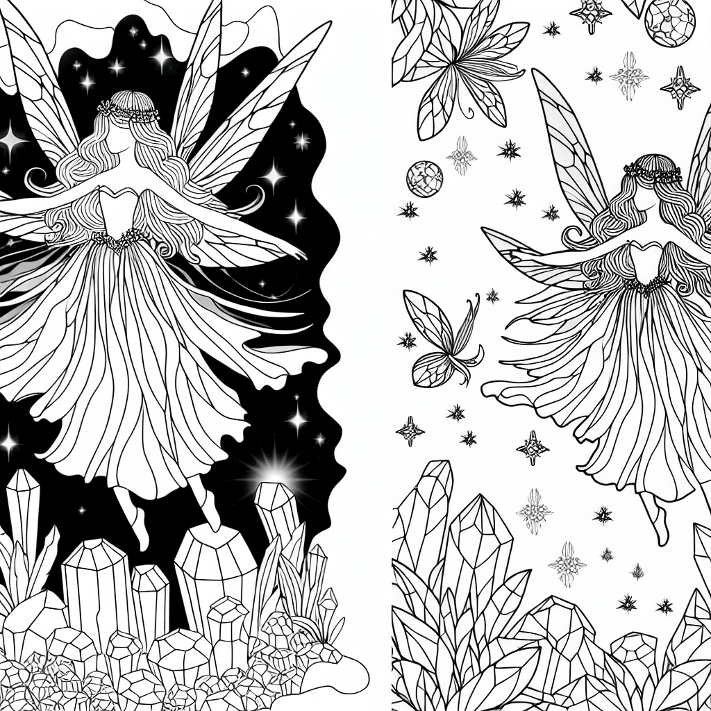 Kleurplaat van een magische fee