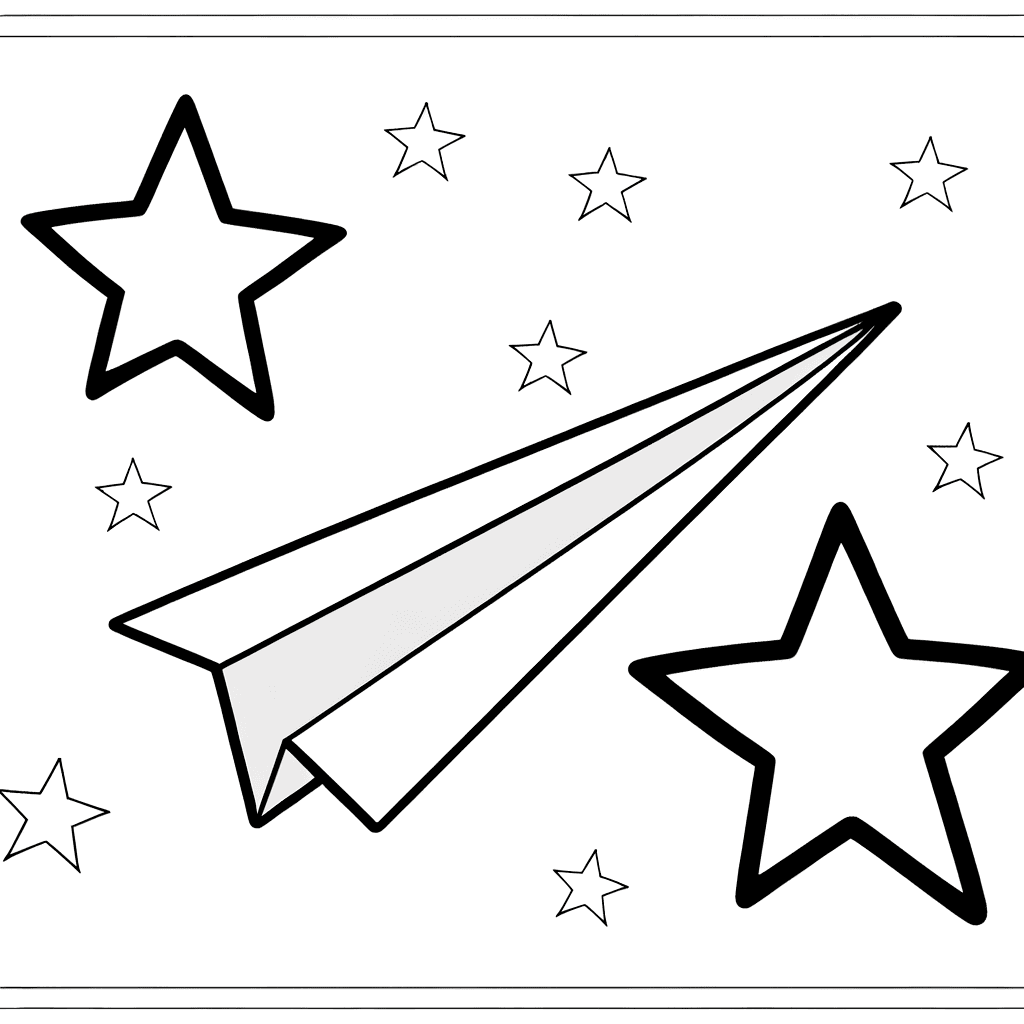 Papierflugzeug mit Sternen