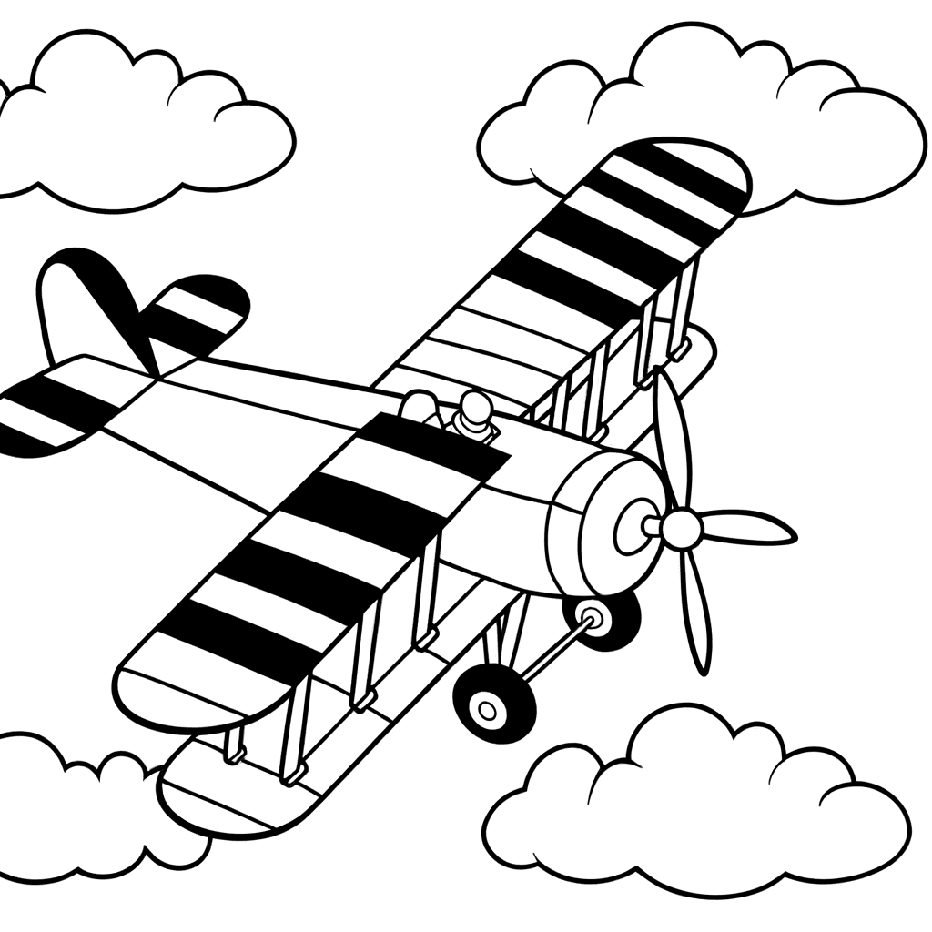 Mutiger Doppeldecker über den Wolken