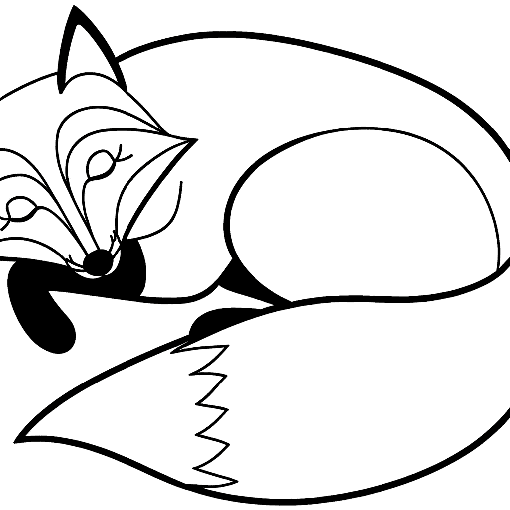Schlafender Fuchs zum Ausmalen