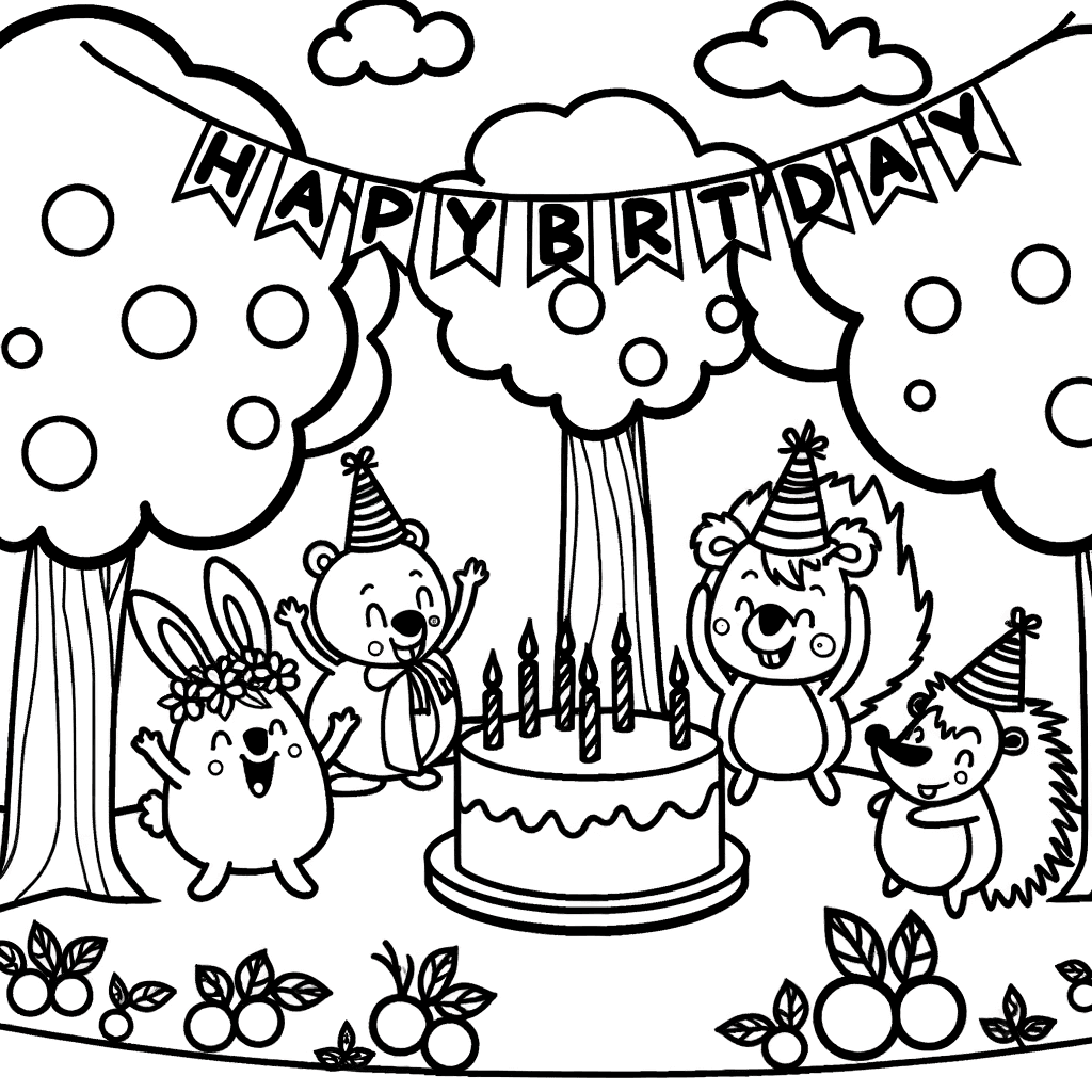 Waldtiere Geburtstagsparty: Hase, Igel & Eichhörnchen