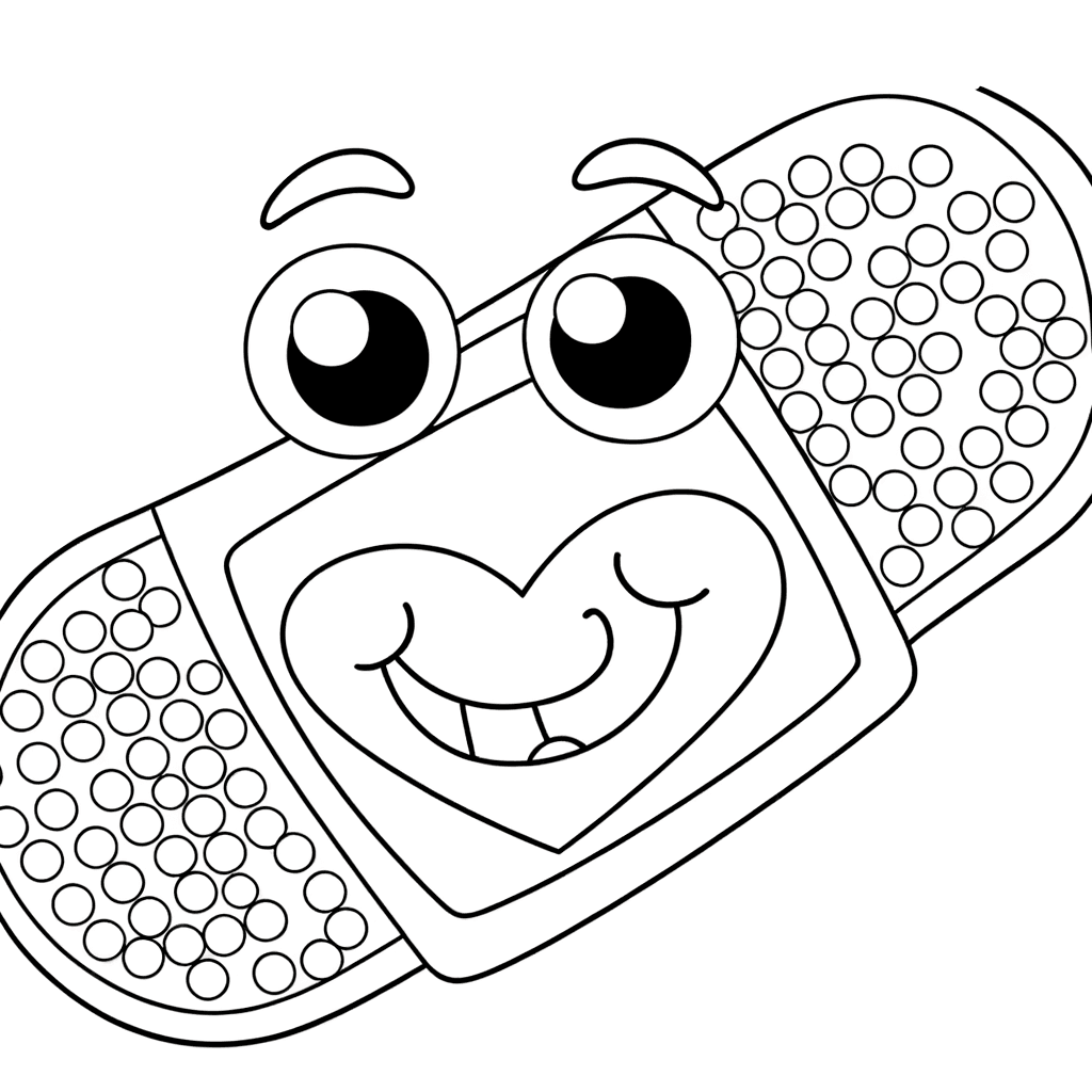 Dibujo para colorear de Tirita Alegre con Corazón