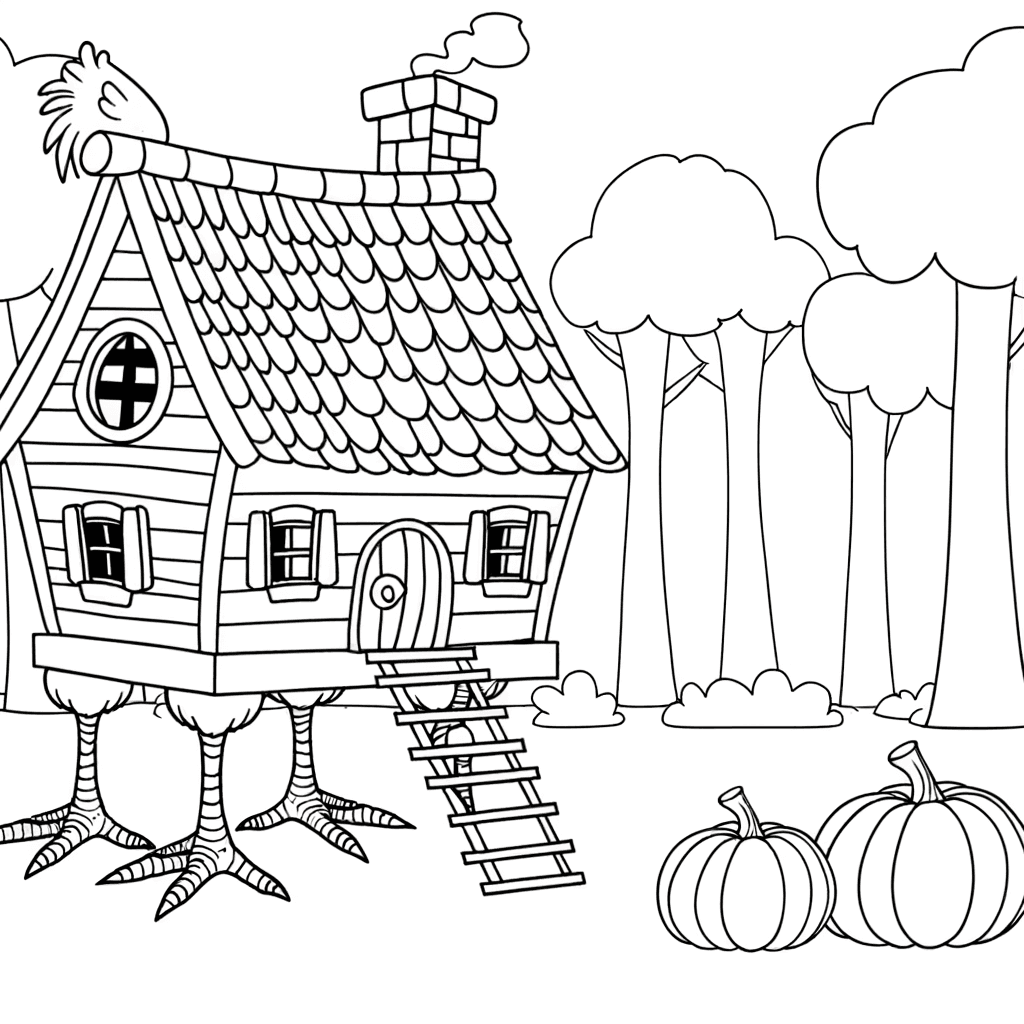 Magisches Hexenhaus auf Hühnerbeinen