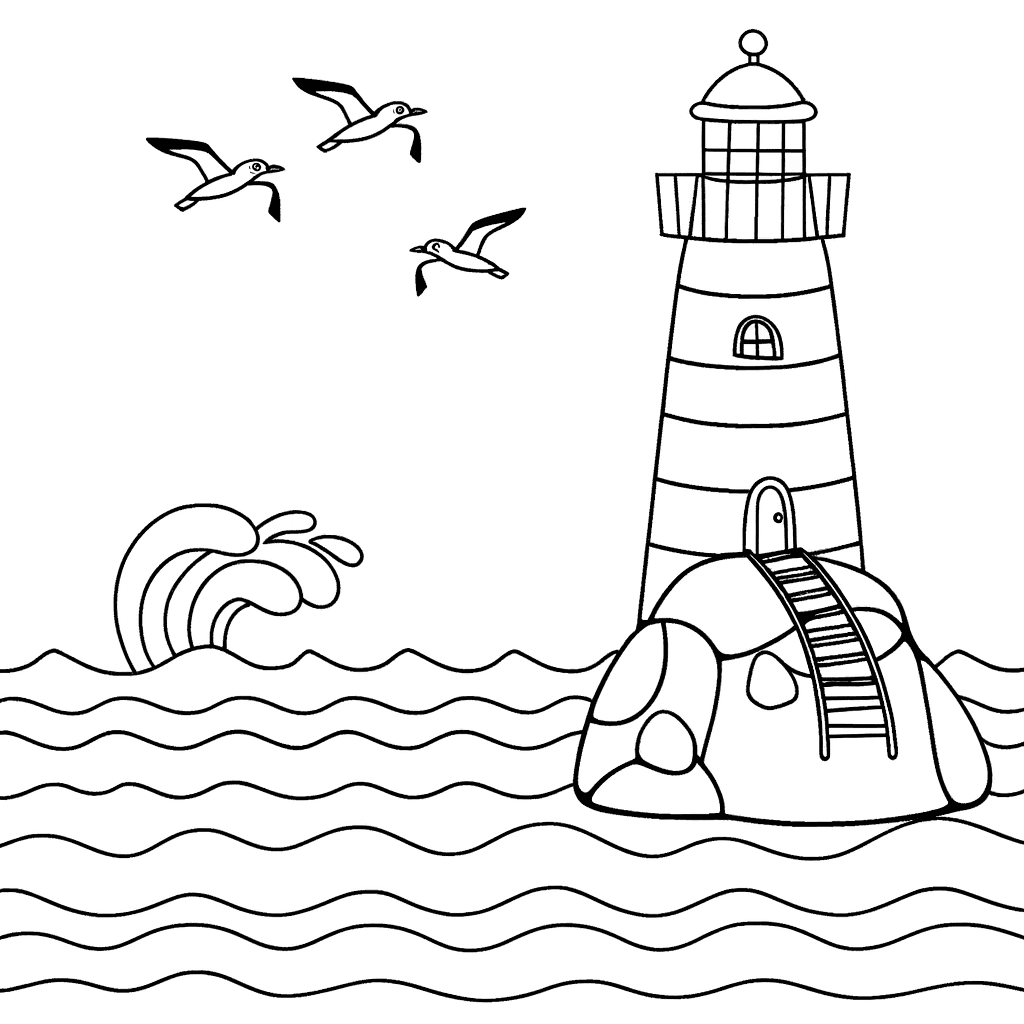 Leuchtturm am Meer auf Felsen