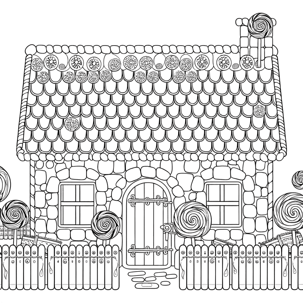 Gemütliches Lebkuchenhaus mit Süßigkeiten