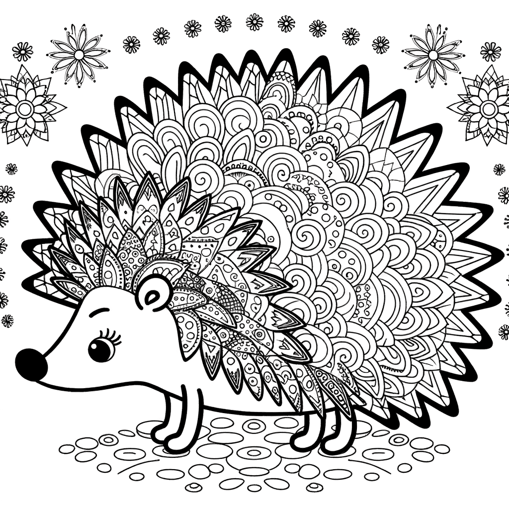Mandala Igel Ausmalbild: Florale Muster & Ornamente