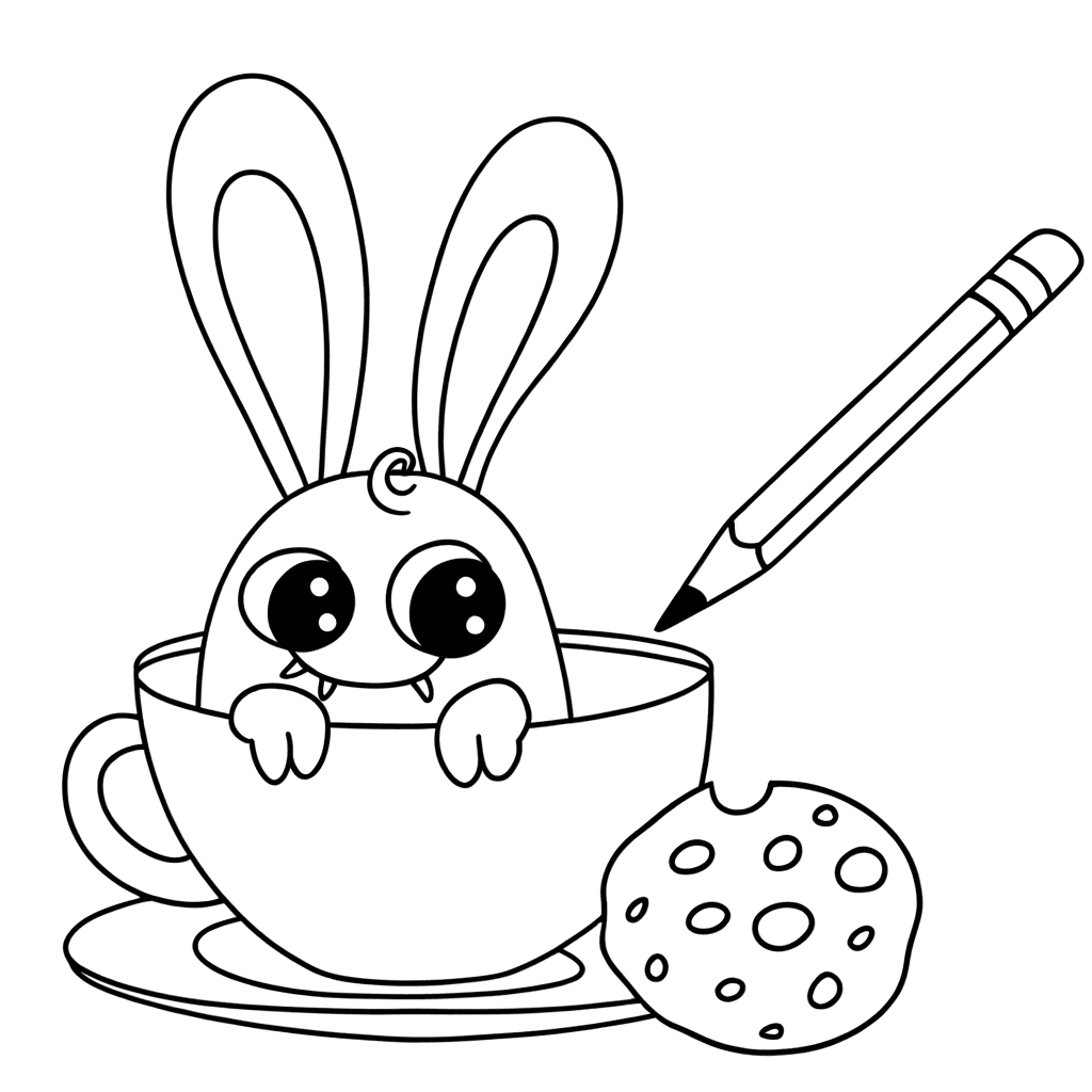 Pequeño monstruo en una taza de té