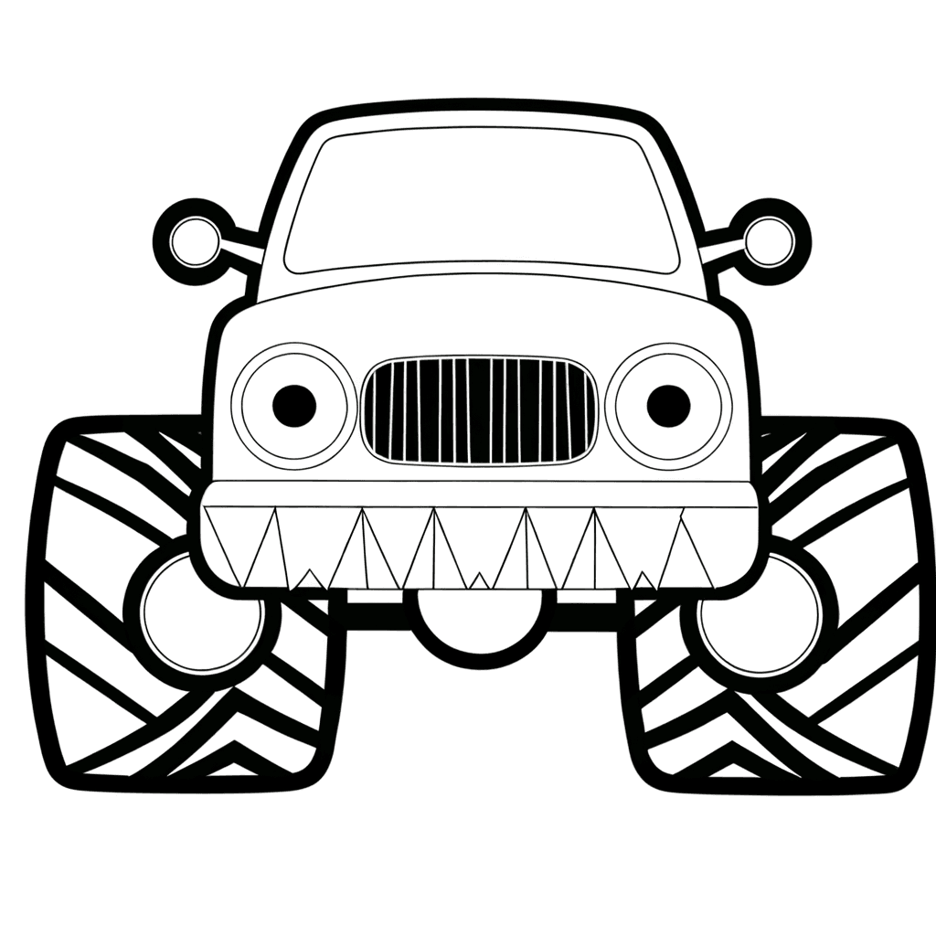 Lustiger Monstertruck mit Scheinwerfer-Augen