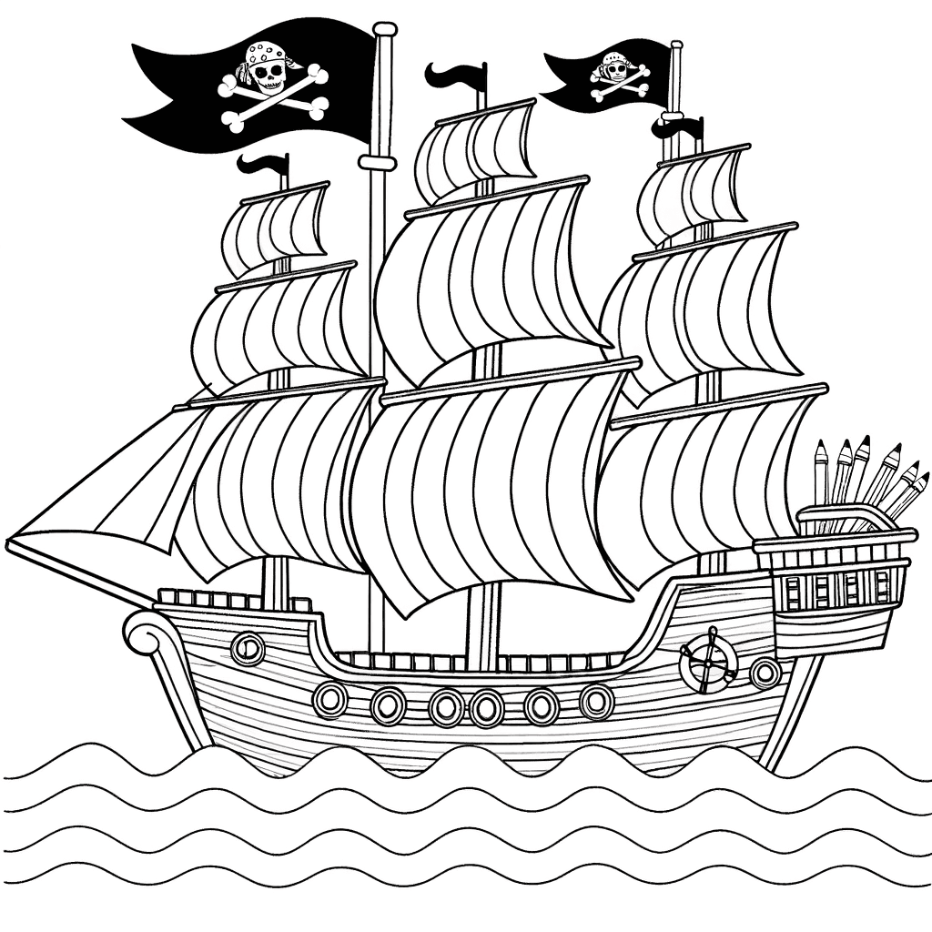 Piraten-Segelschiff auf hoher See