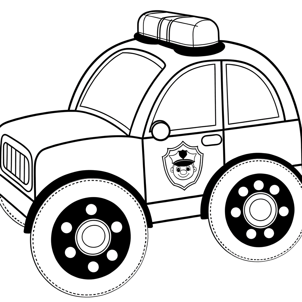 Lustiges Polizeiauto mit Gesicht