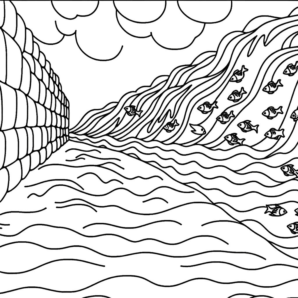 Moses teilt das Rote Meer Ausmalbild