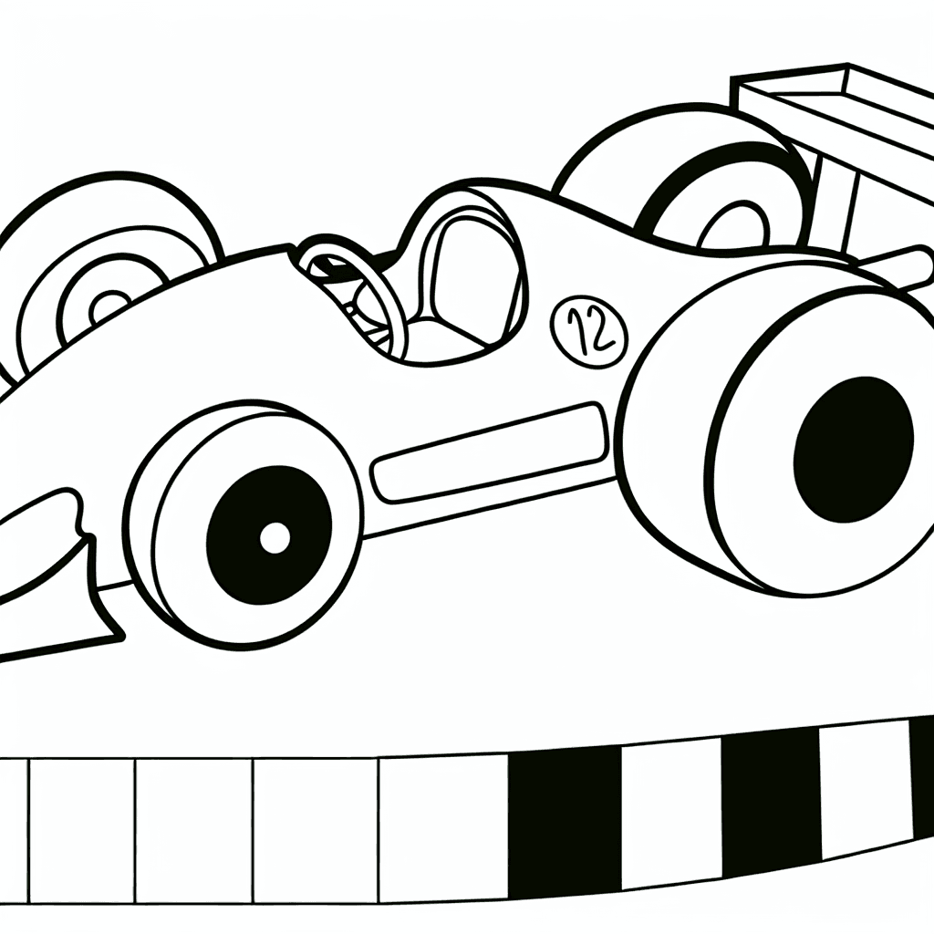 Ausmalbild Rennauto für Kinder
