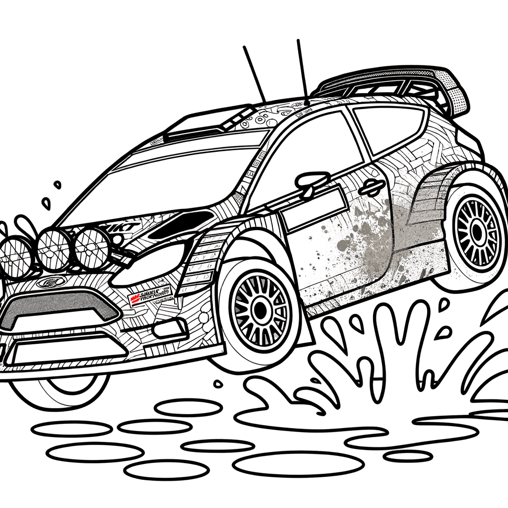 Auto da Rally che salta nel fango