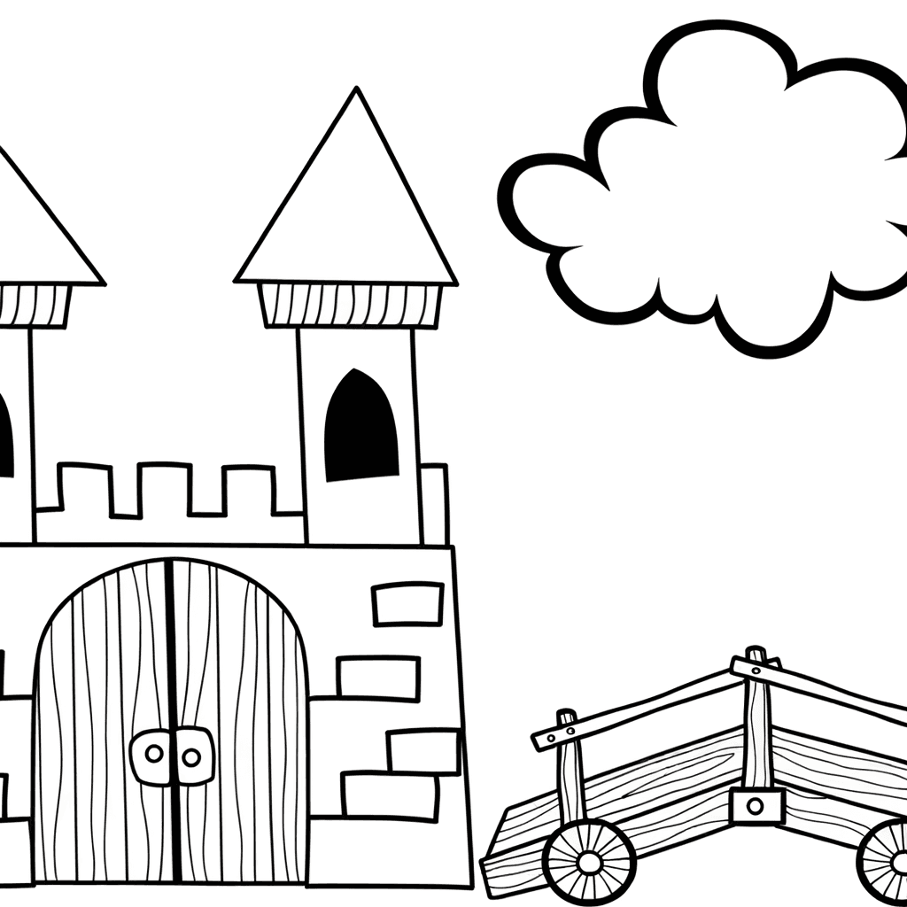 Disegno da colorare Castello Medievale Semplice