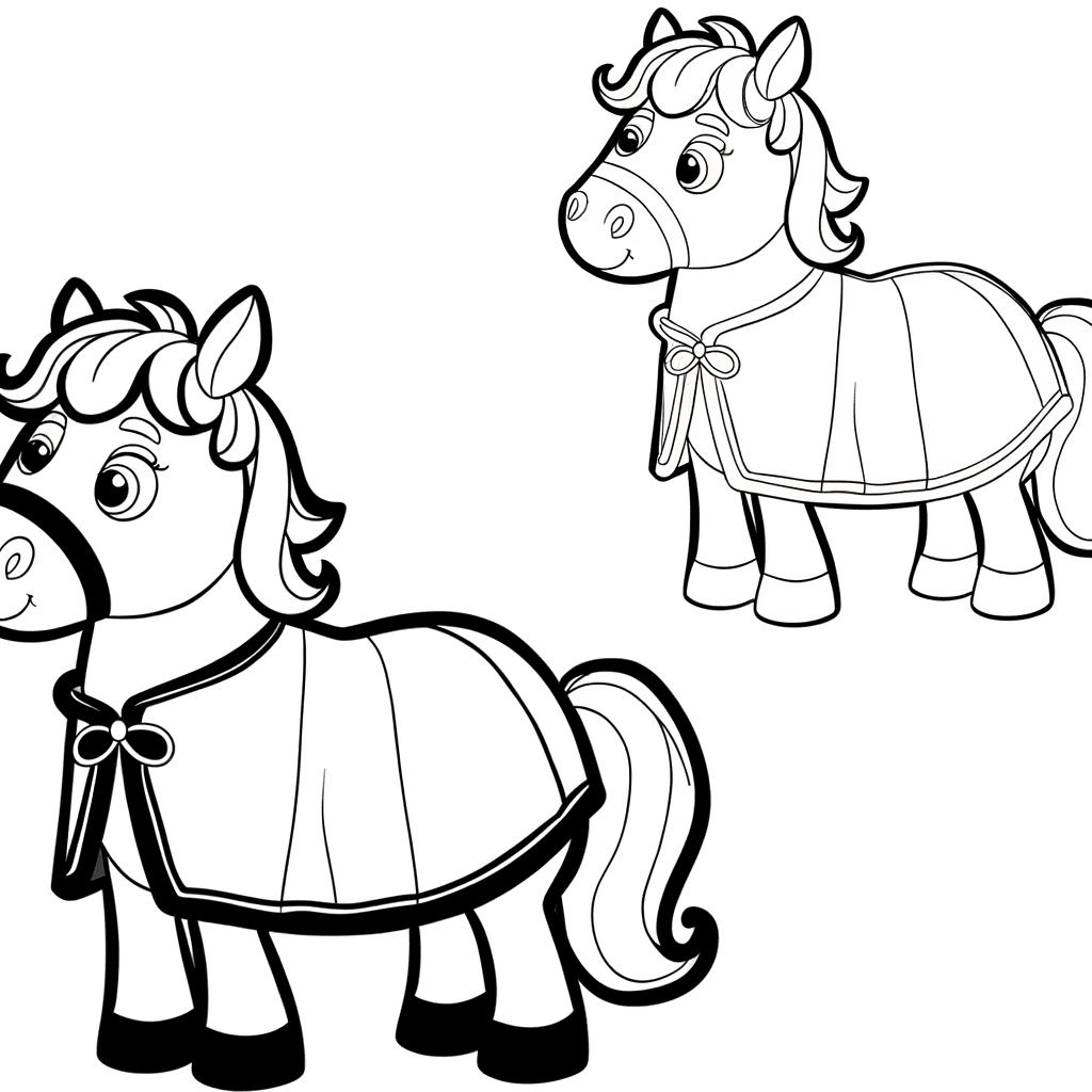 Süßes Ritterpferd Ausmalbild für Kinder
