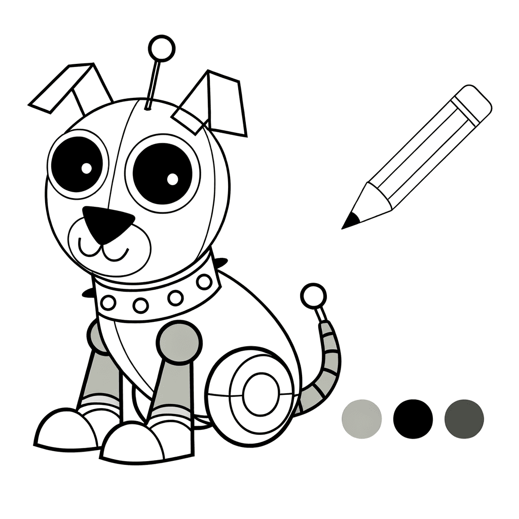 Süßer Roboter-Hund Ausmalbild