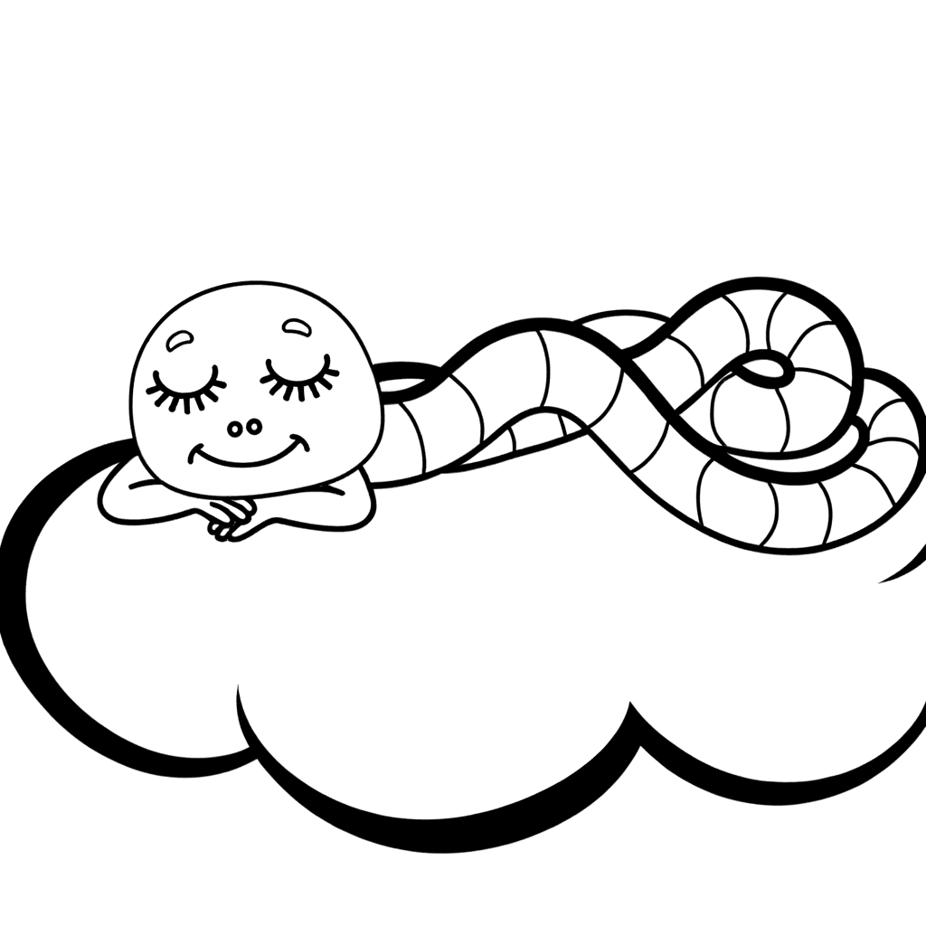 Schlafende Schlange auf einer Wolke