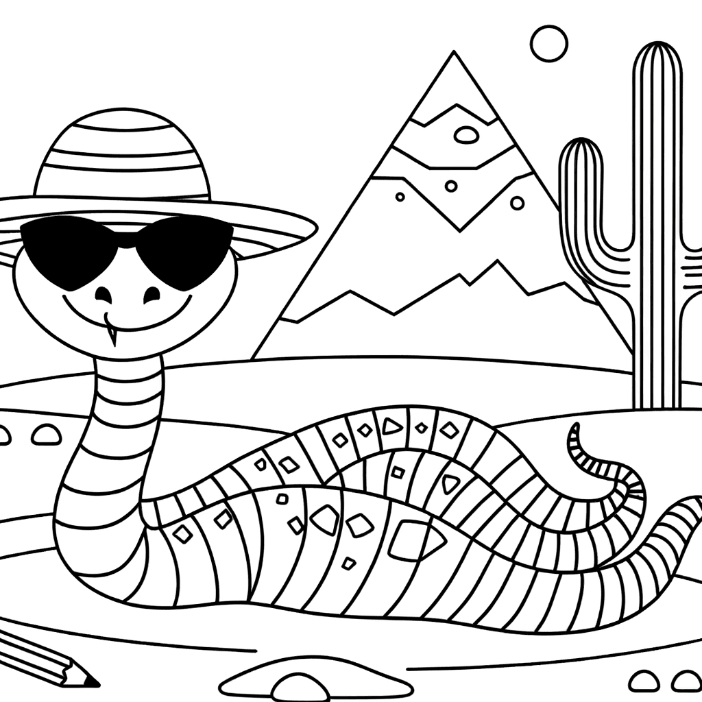 Coole Schlange in der Wüste mit Sonnenbrille