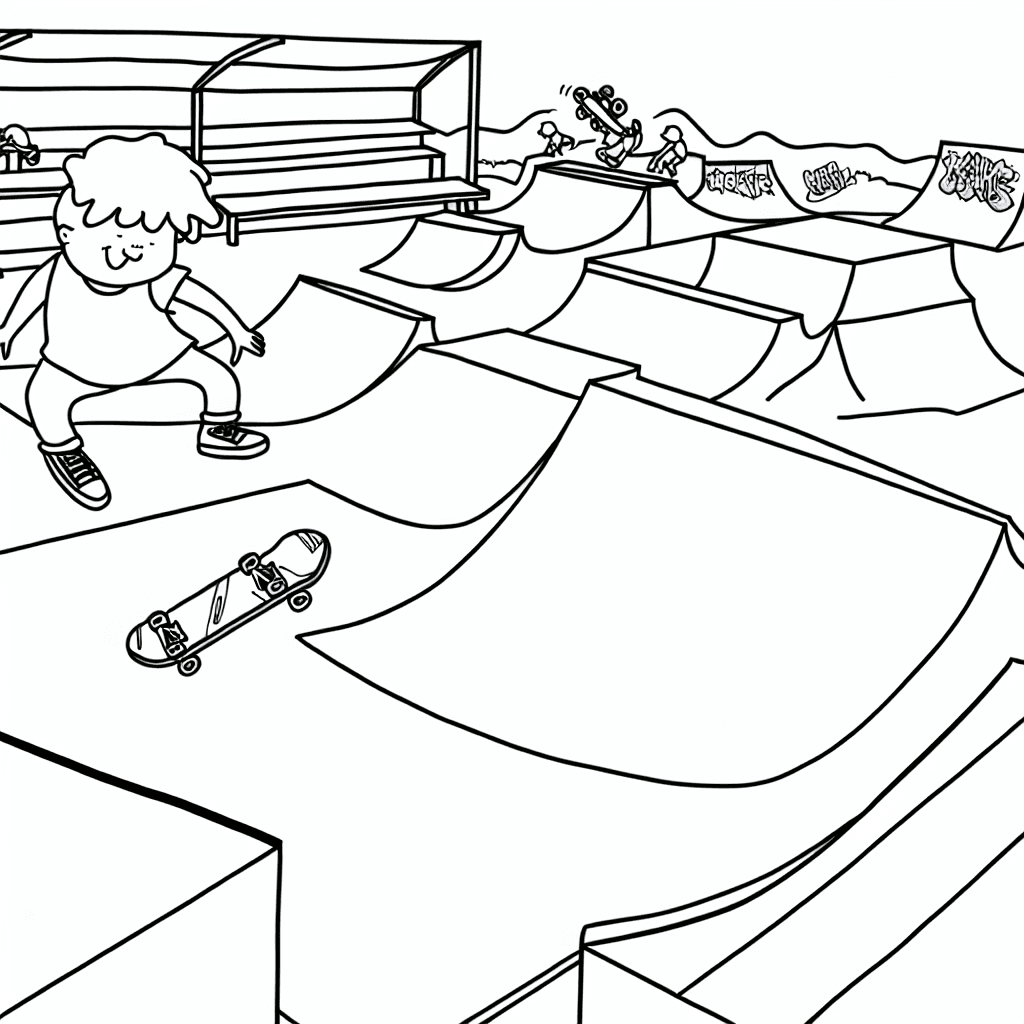 Kleurplaat Skatepark Avontuur