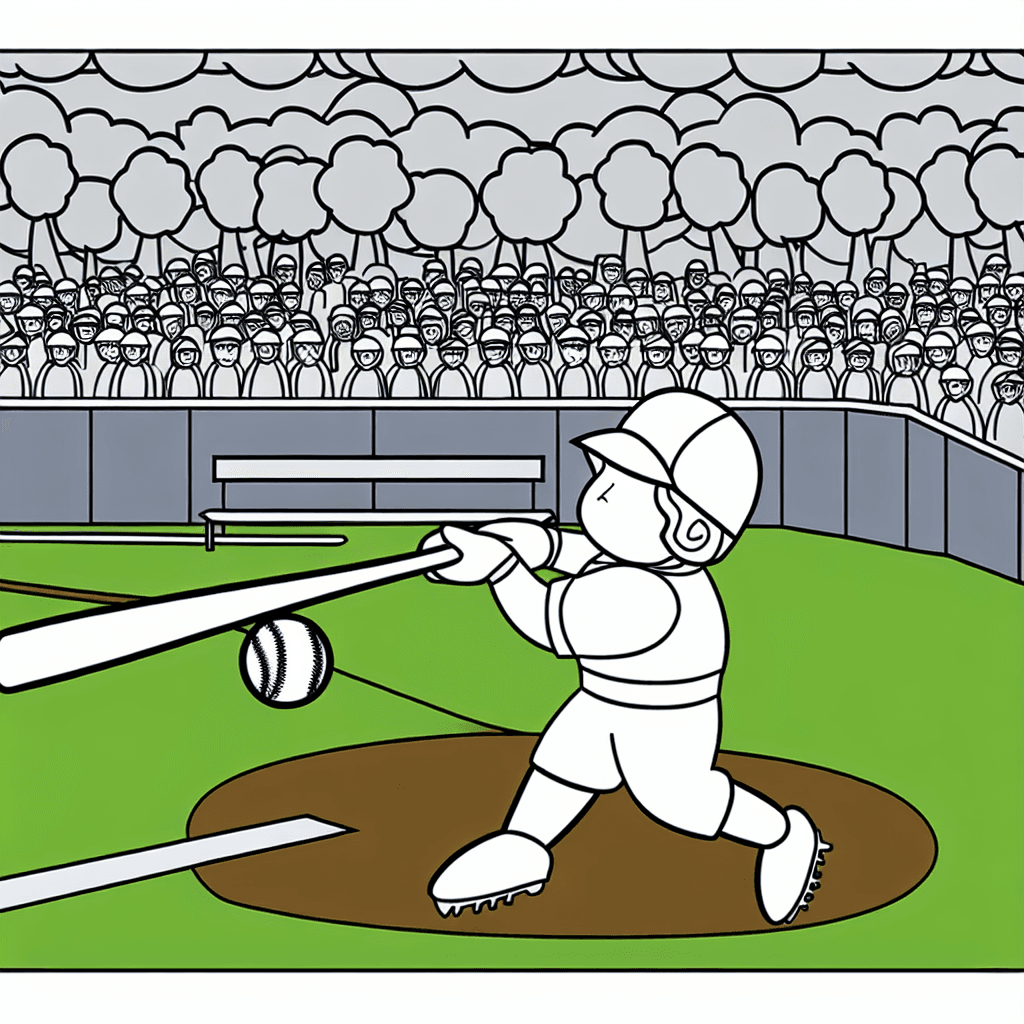 Baseballfeld Ausmalbild für Kinder