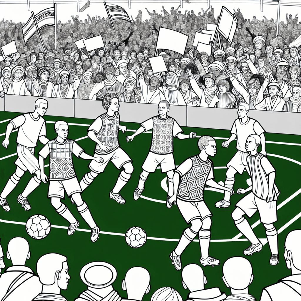 Faszinierendes Fußballspiel Ausmalbild