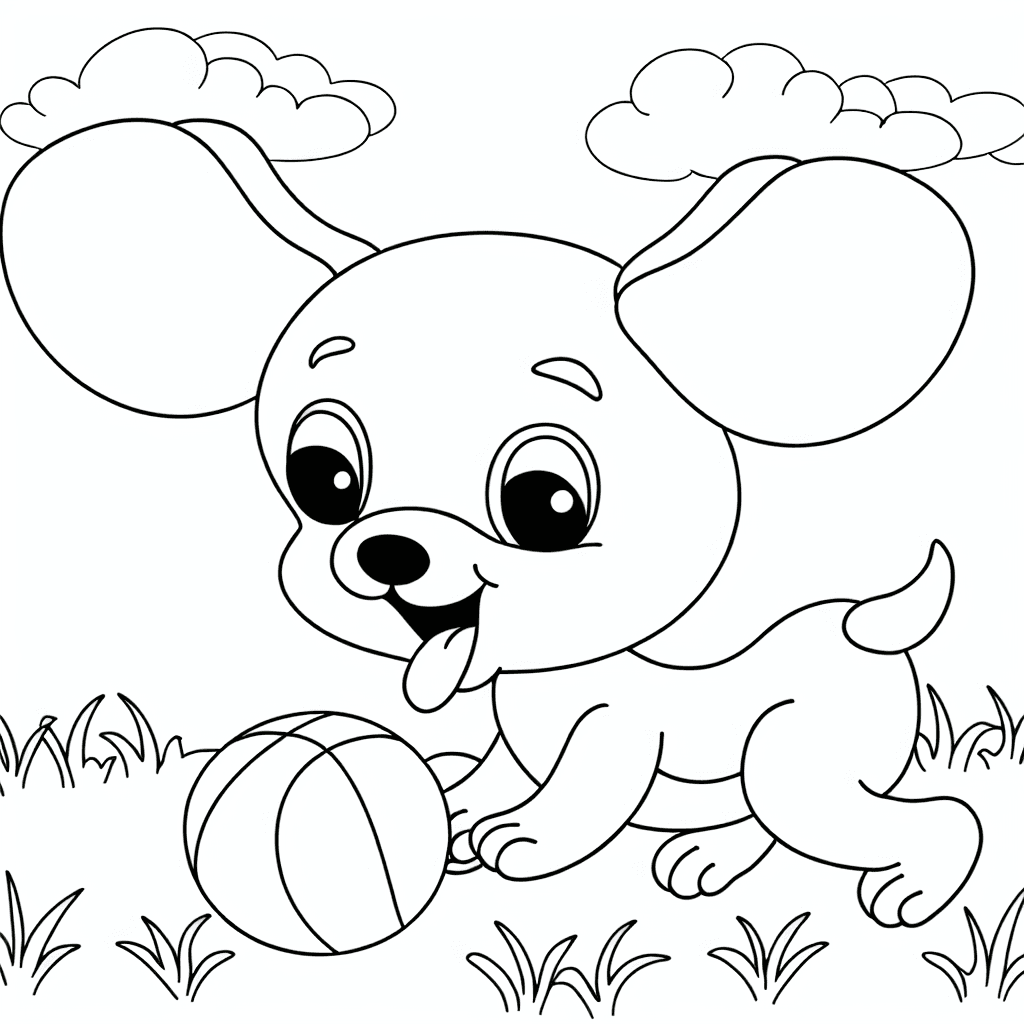 Cachorro Lindos Jugando con una Pelota