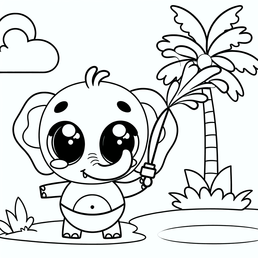 Süßer Elefant spritzt Wasser