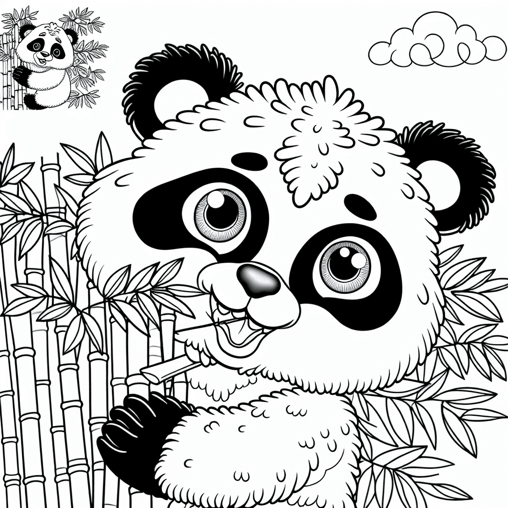 Página para colorear de bebé panda
