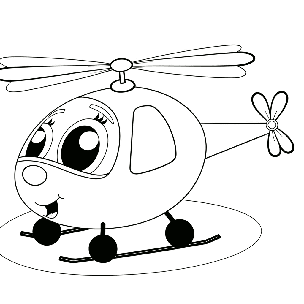 Kleiner pummeliger Hubschrauber Ausmalbild