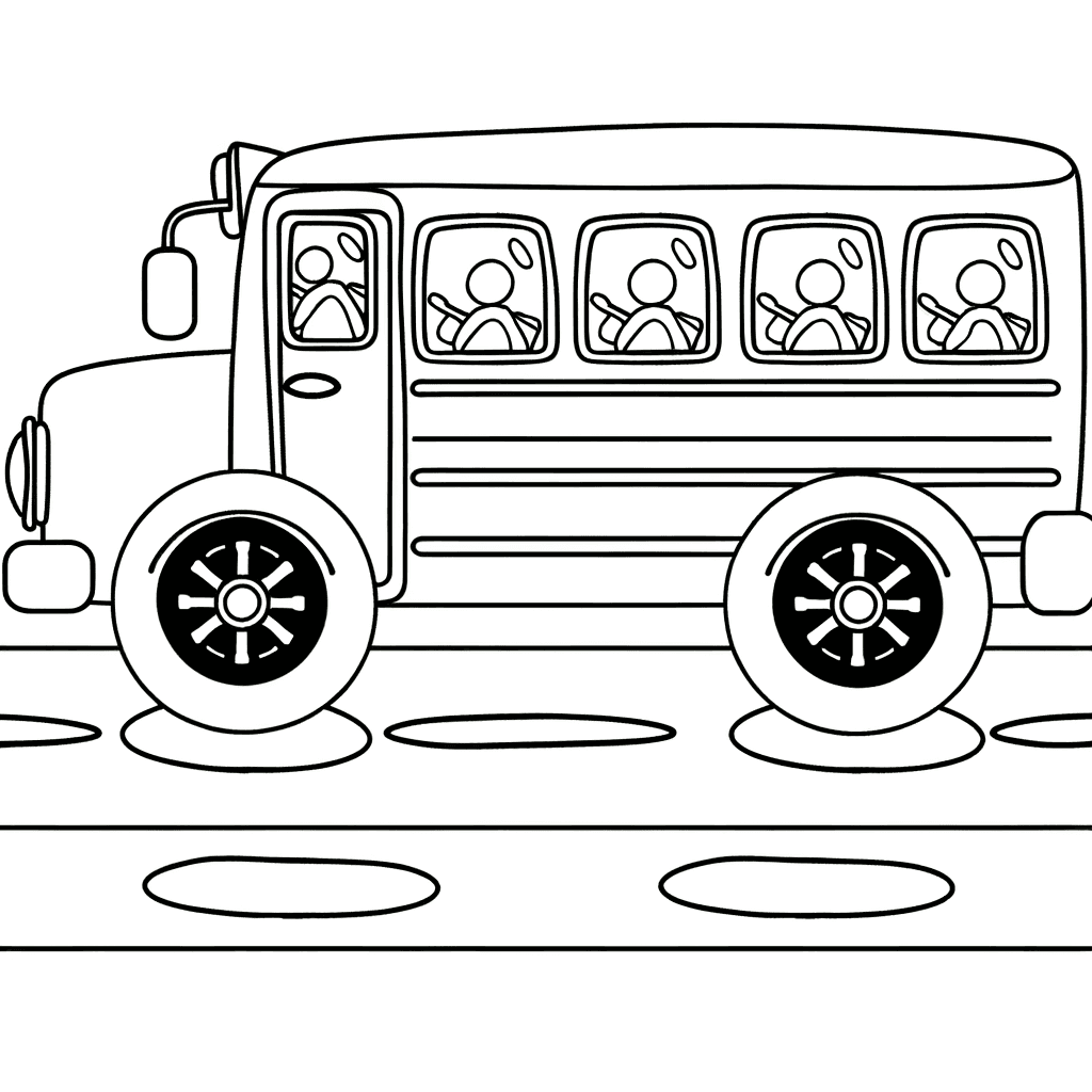 Dibujo de Autobús Escolar para Colorear