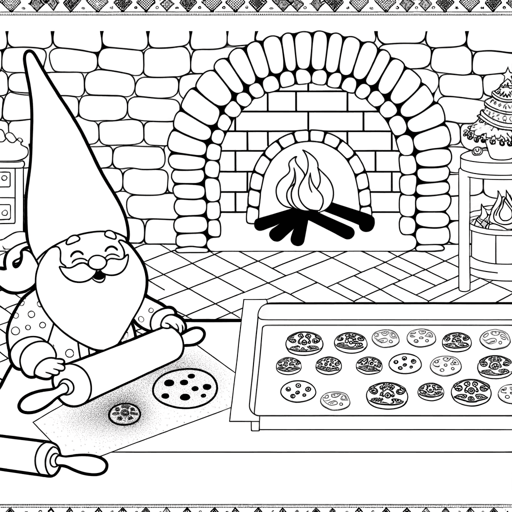 Gnomo di Natale che prepara biscotti in cucina