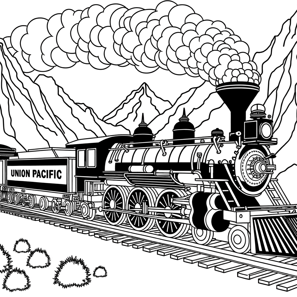 Wilder Westen: Union Pacific Dampflokomotive in den Bergen