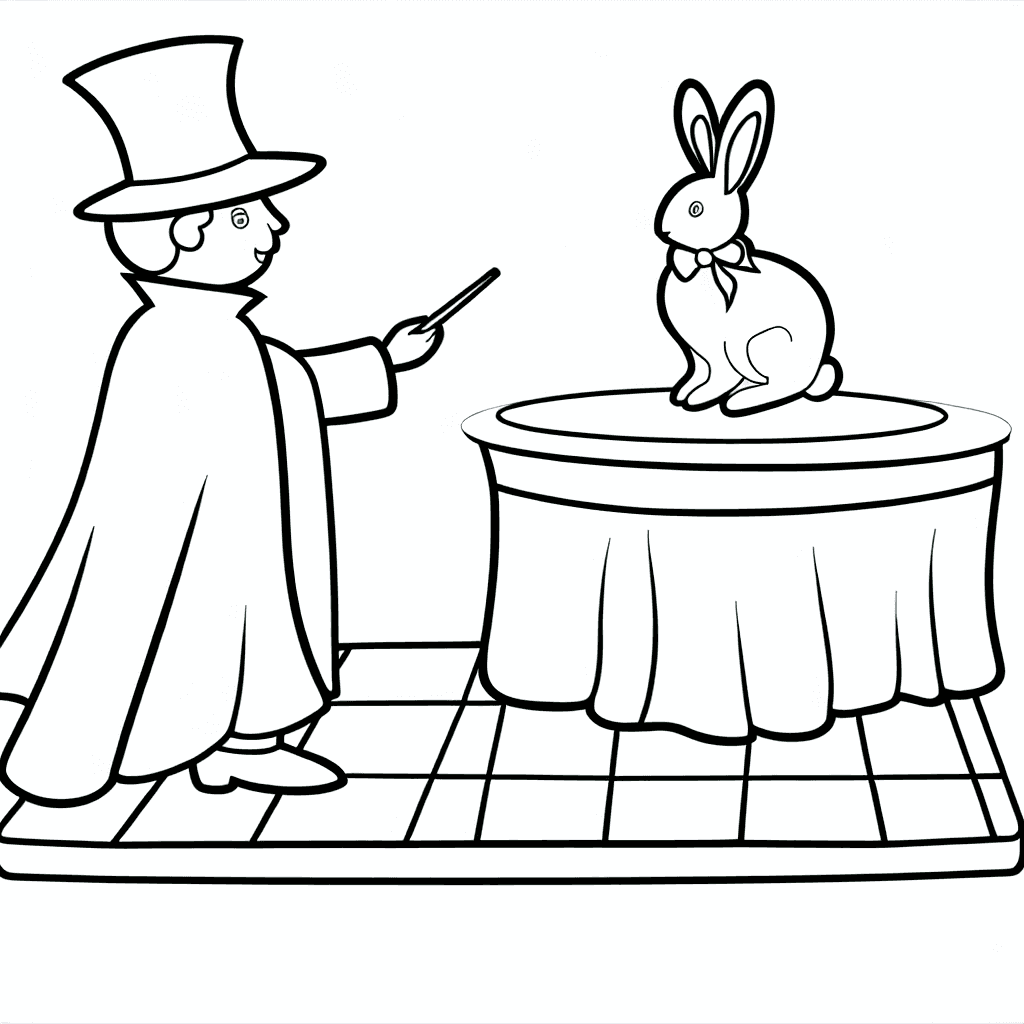 Mago mágico con conejo
